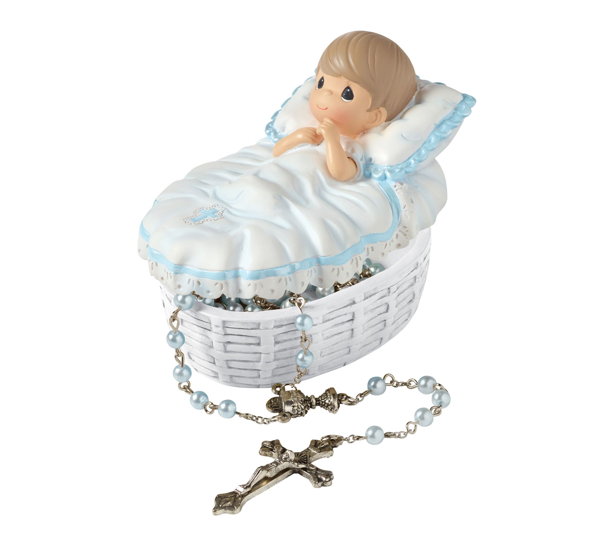 Precious Moments Baby Boy Baptism Trinket Box Set