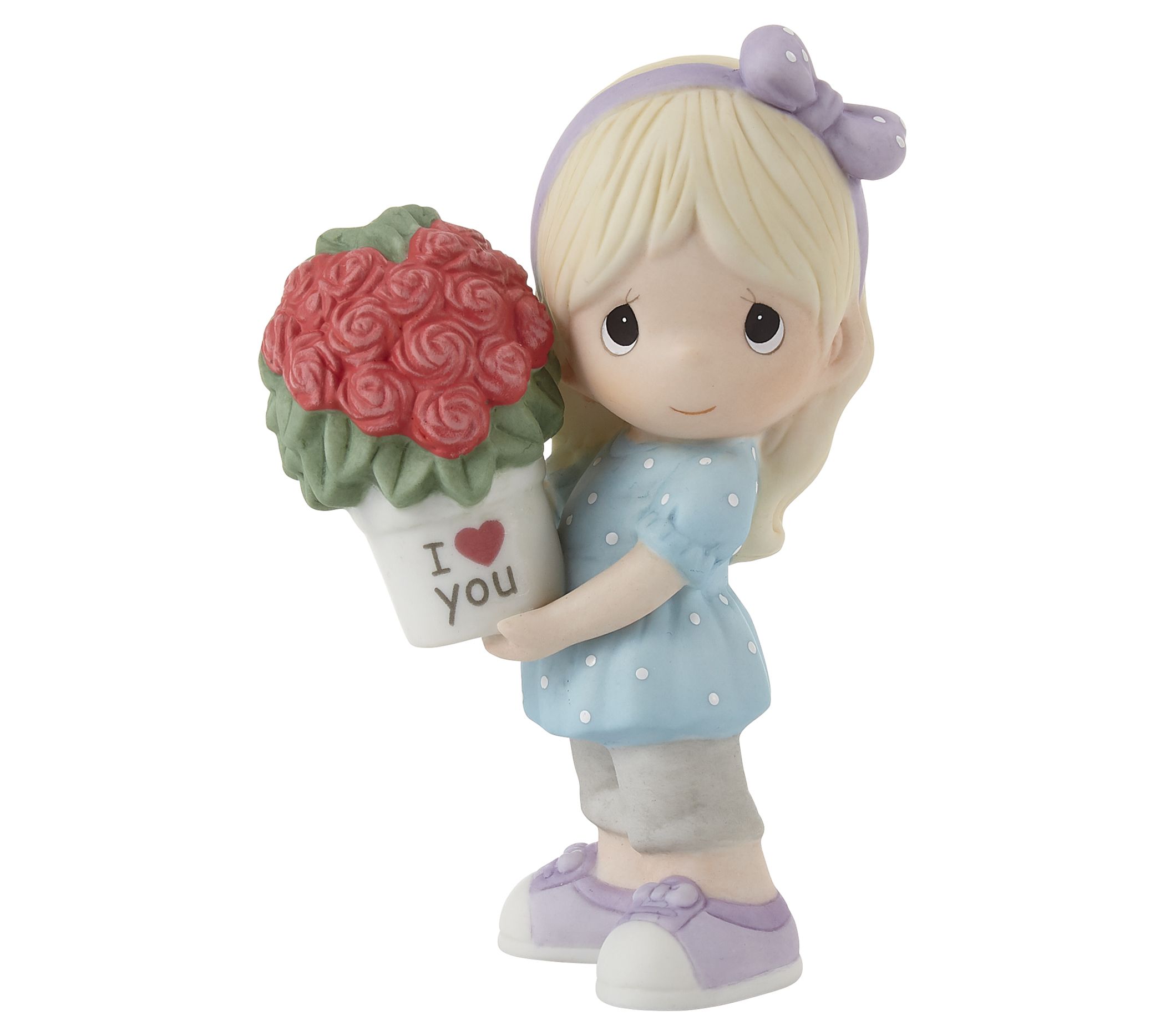 Precious Moments Girl Holding Flower Pot Figuri ne - QVC.com