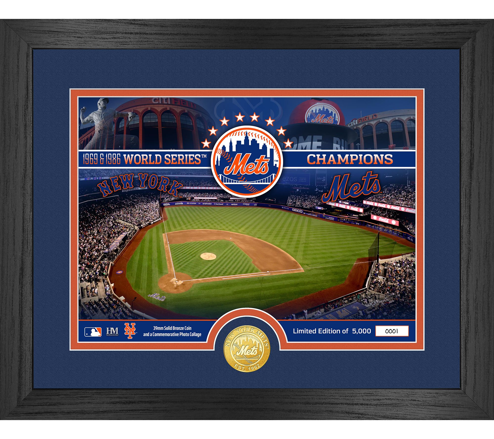 Highland Mint New York Mets Bronze Coin Photo Mint