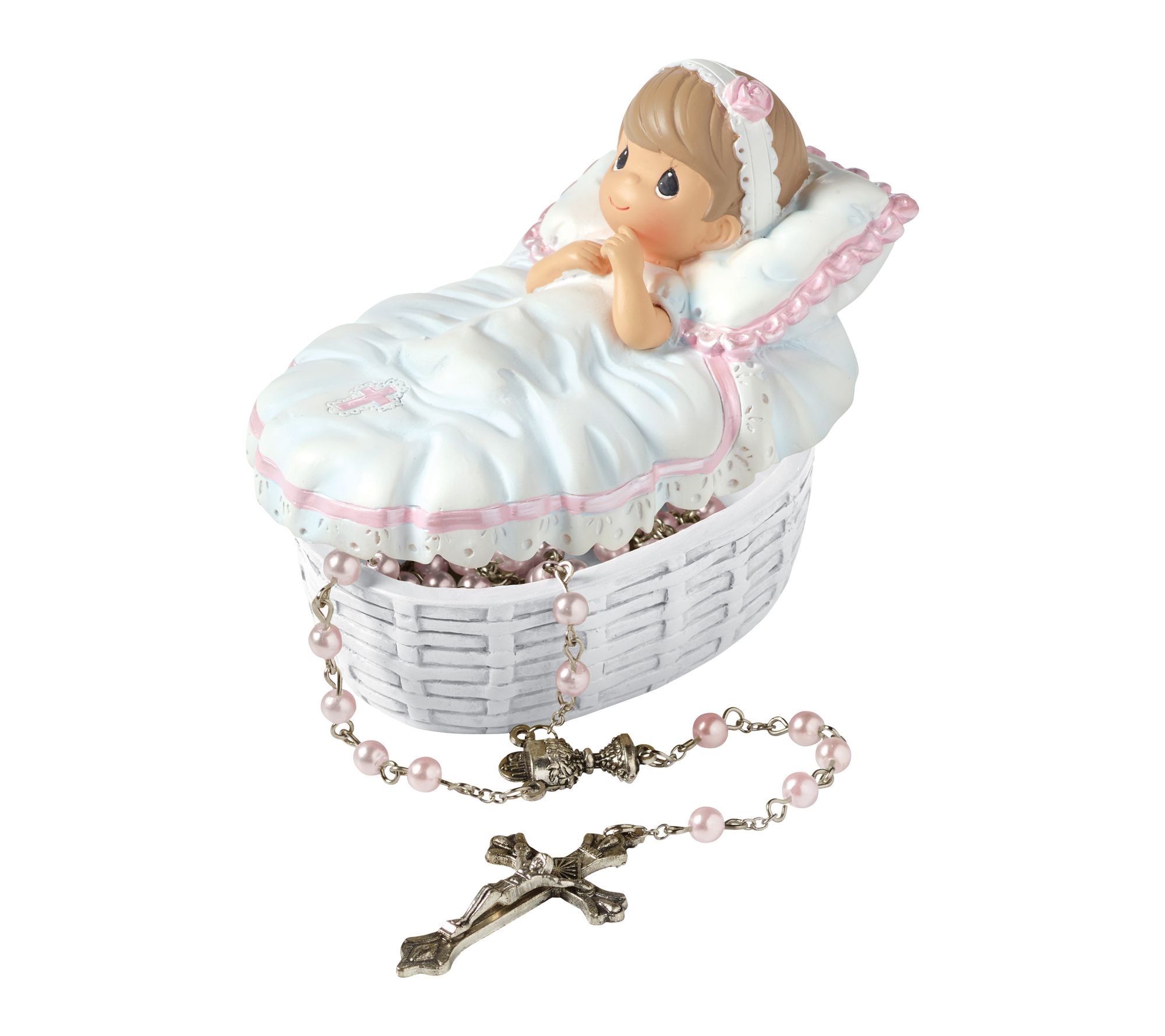 Precious Moments Baby Girl Baptism Trinket Box Set