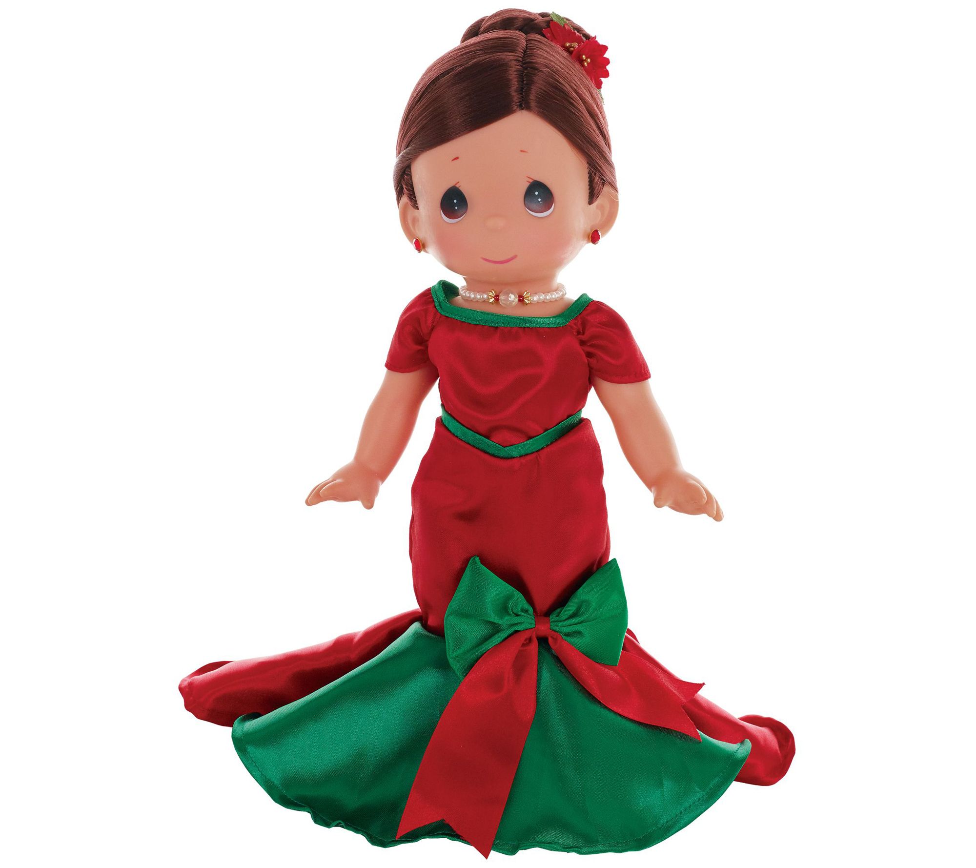 Doll Maker 12" Brunette Dancing into the Christ mas Spirit