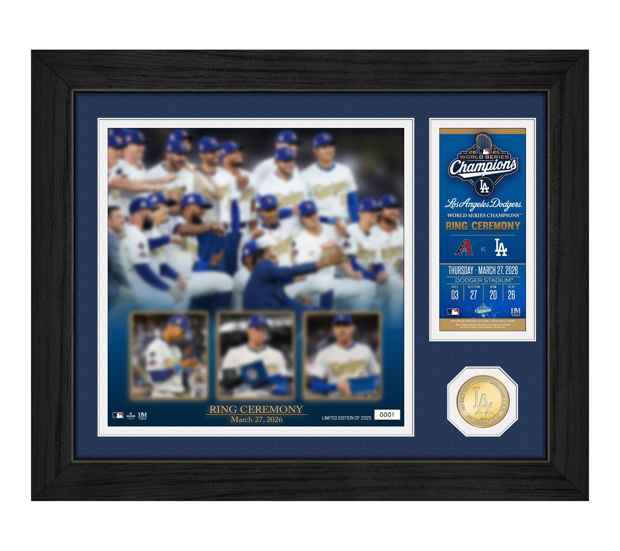 LA Dodgers 2025 World Series Champions Ring Ceremony Frame