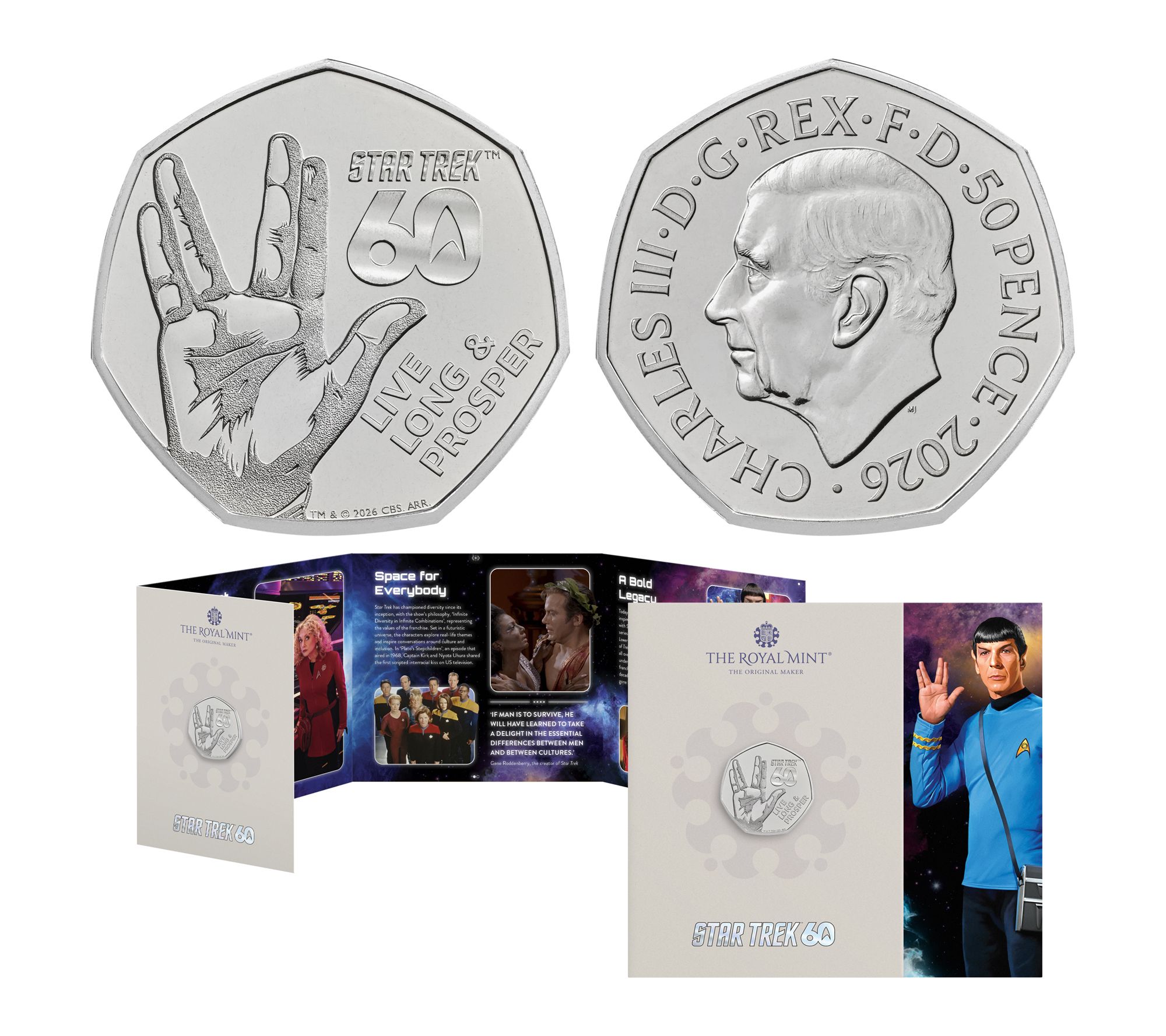 Royal Mint Star Trek: Live Long and Prosper Brilliant Unc.