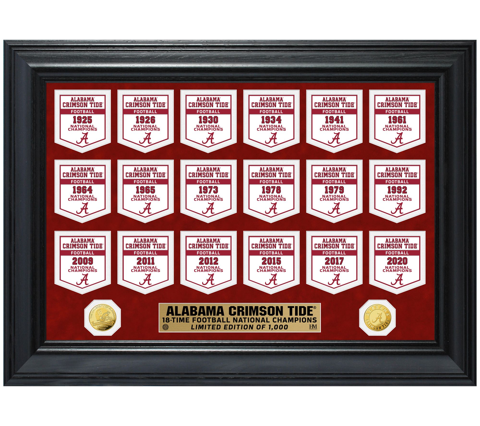 Alabama Crimson Tide Gold Coin Deluxe Banner Collection
