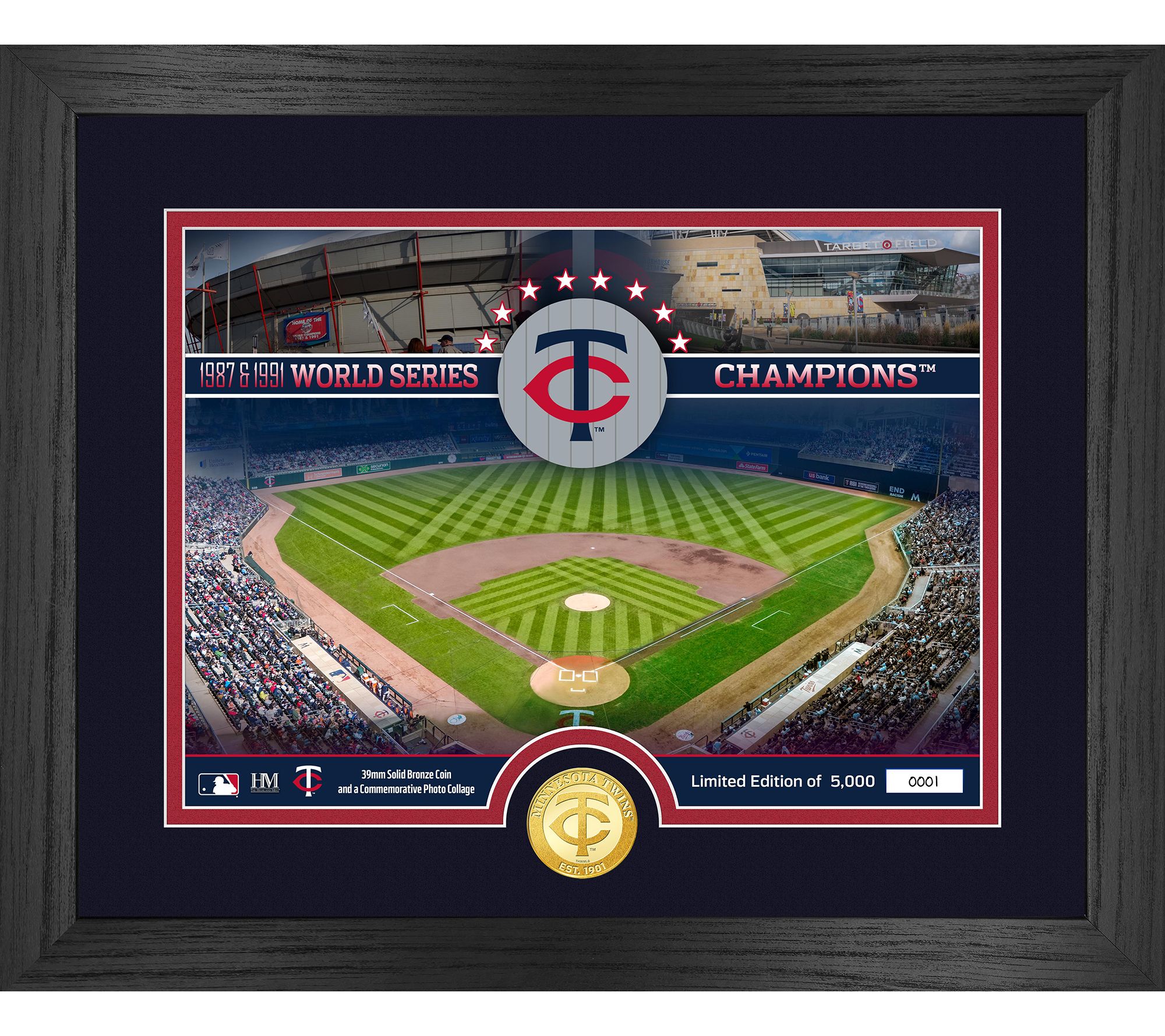 Highland Mint Minnesota Twins Bronze Coin Stadium Photo Mint