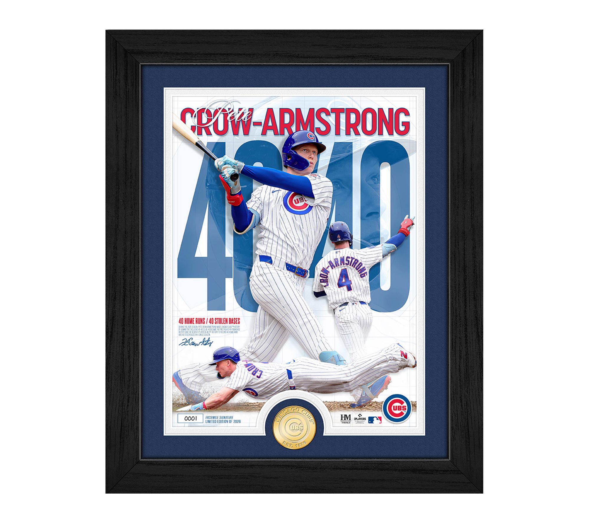 Pete Crow -Armstrong Chicago Cubs 40/40 Bronze Coin Photo