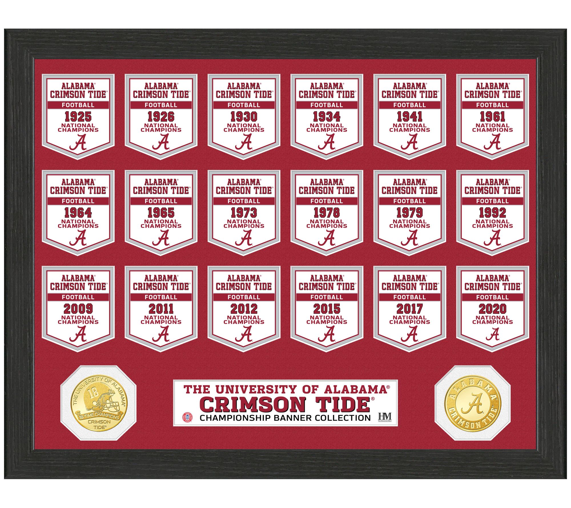 Alabama Crimson Tide Bronze Coin Banner Collection