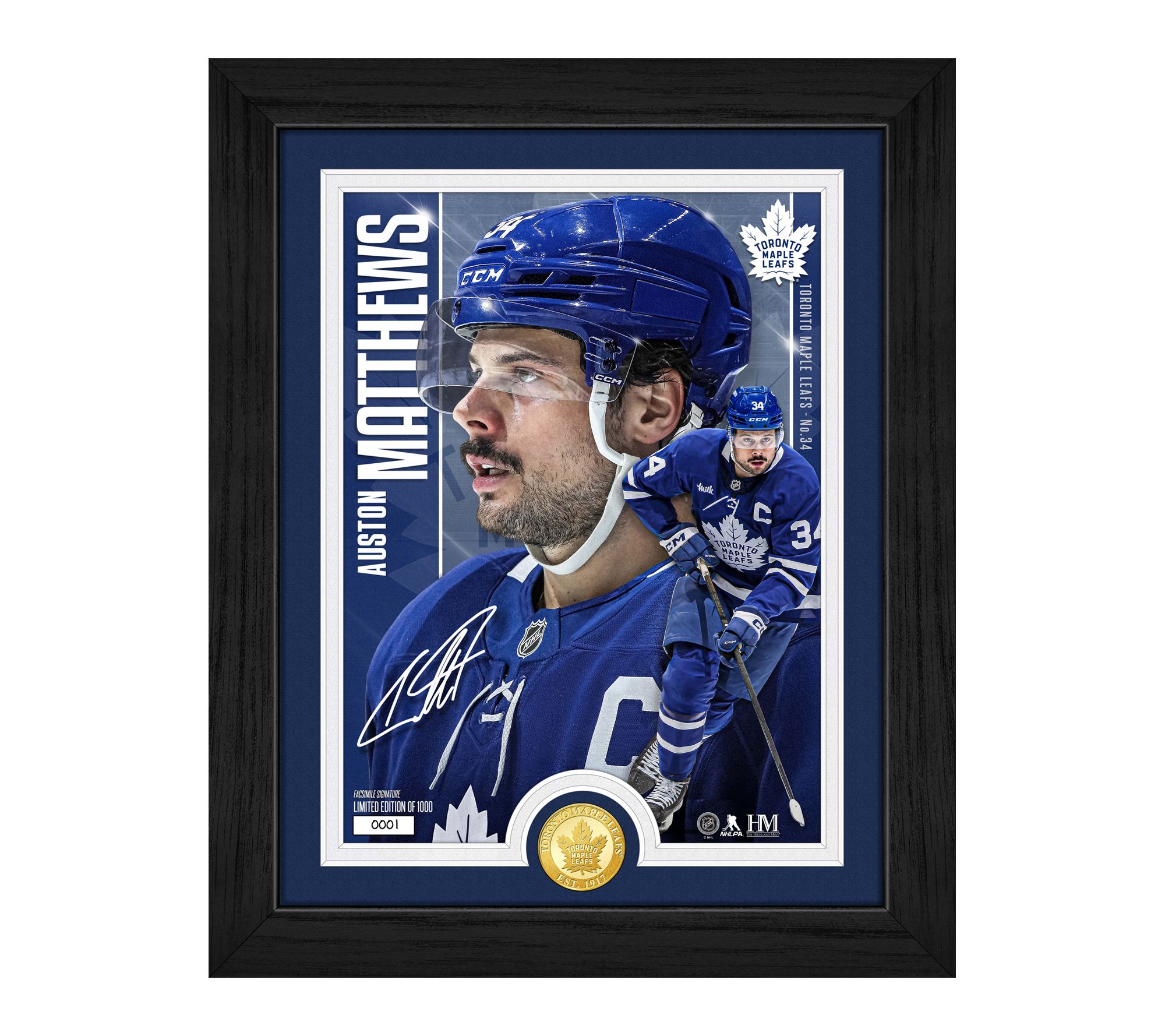 Highland Mint Auston Matthews Toronto Maple Leafs Bronze Coin