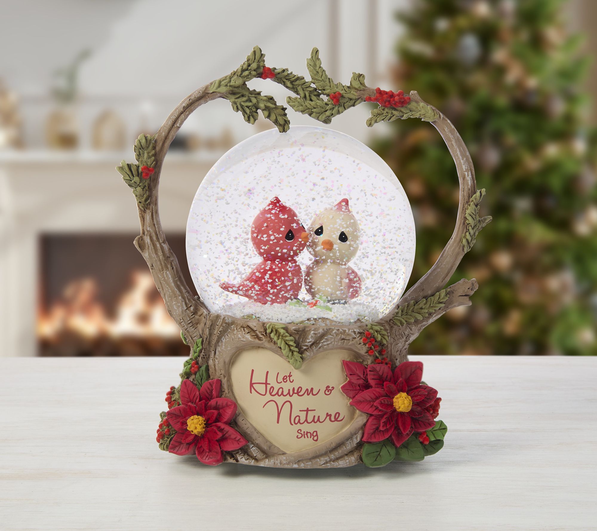 Precious Moments Cardinal Couple Globe