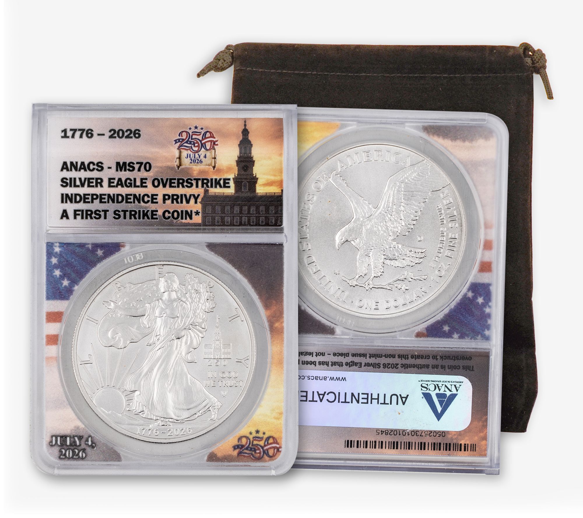 2026 Silver Eagle Daniel Carr - Independence Hall - ANACS 70