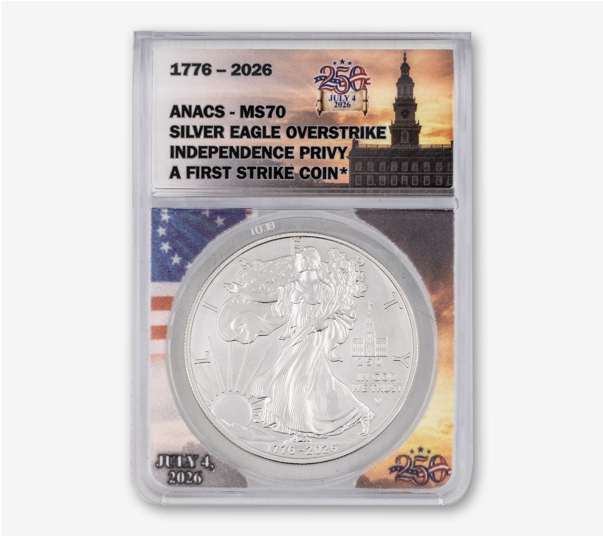 2026 Silver Eagle Daniel Carr - Independence Hall - ANACS 70 - QVC.com