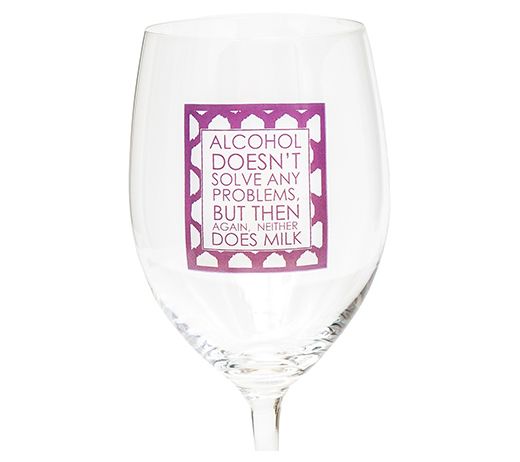 Mary Phillips Alcohol Doesnt Solve Problem Giftable Wine Glass