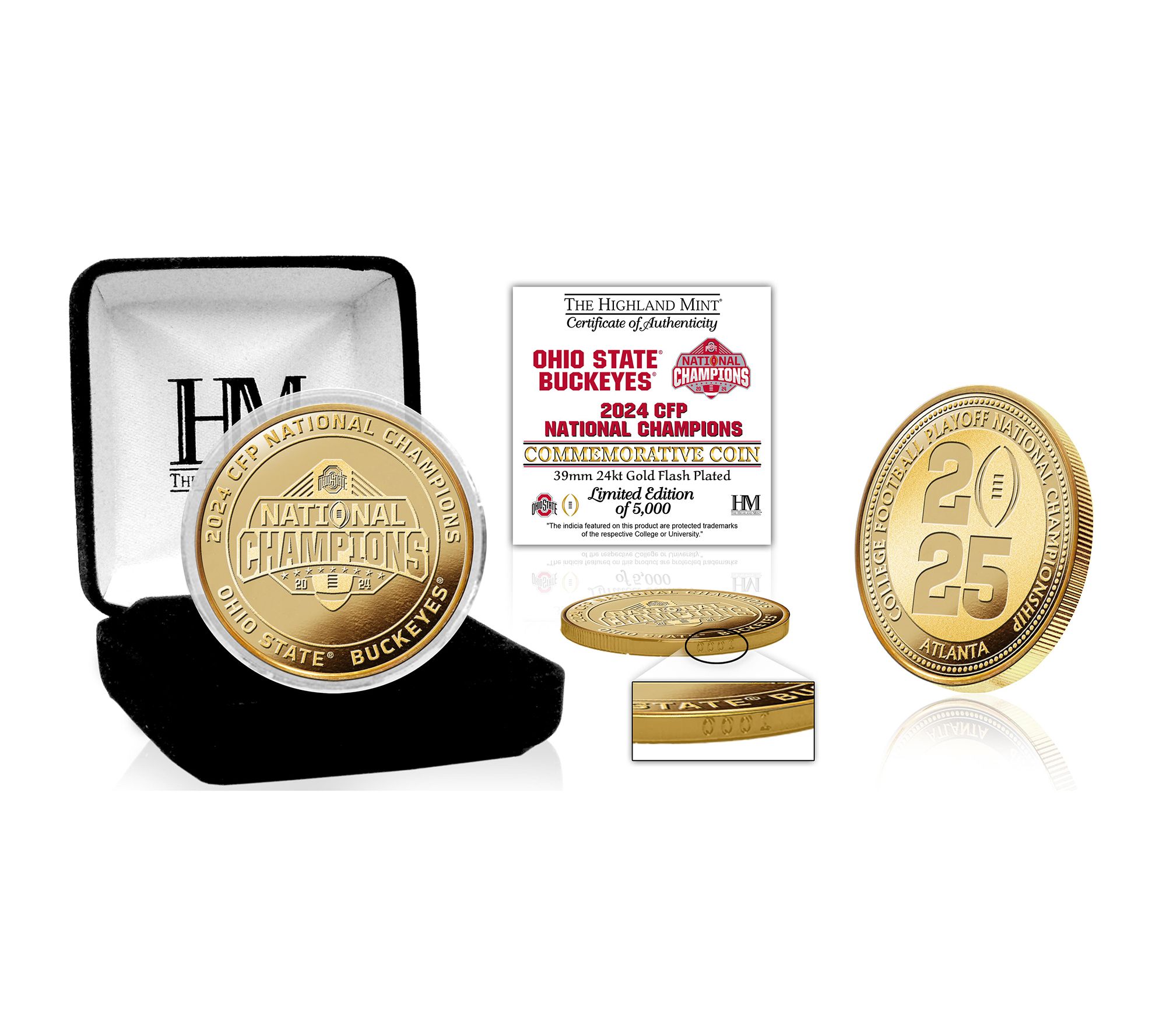 Highland Mint Ohio State 2025 CFP National Champions Gold Coin