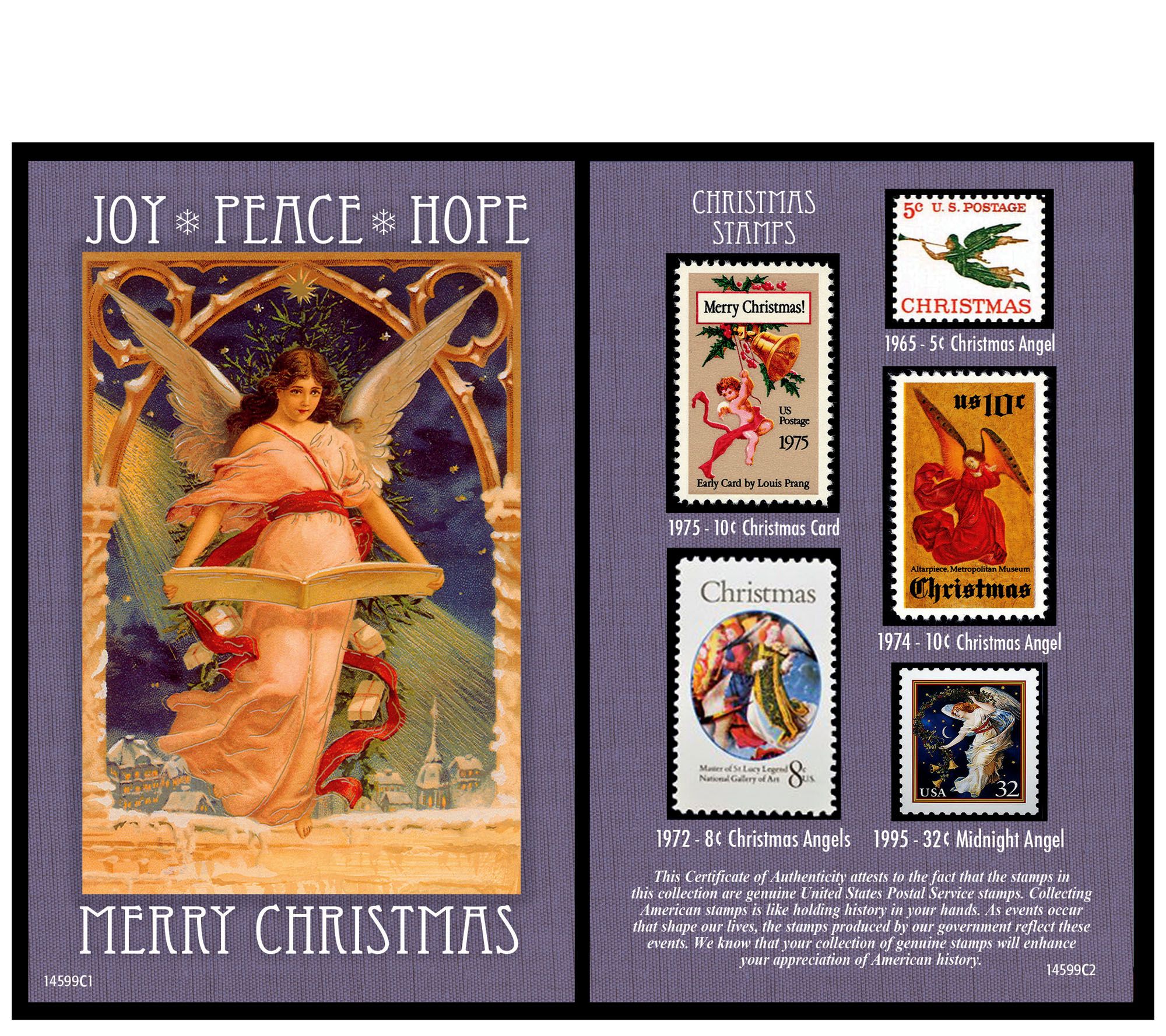 American Coin Treasures Christmas Angel Stamp Collection