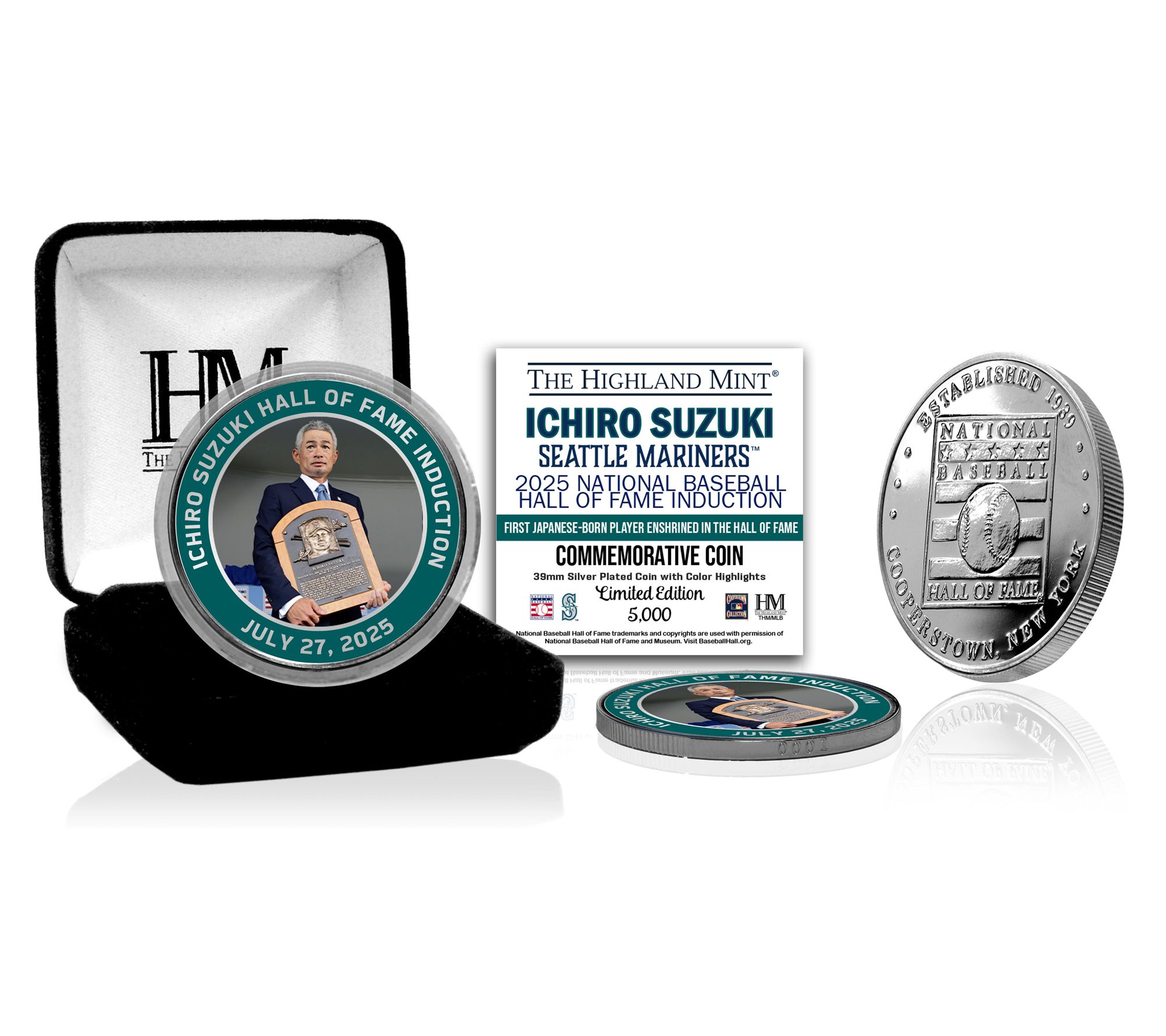Highland Mint Ichiro Suzuki 2025 HOF InductionSilver Coin | QVC