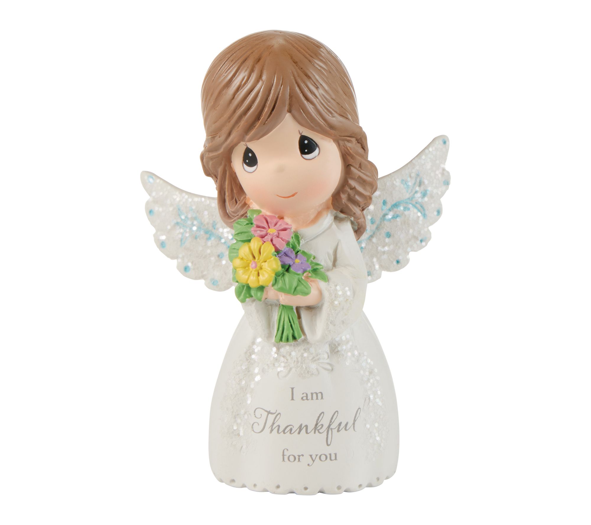 Precious Moments Mini Angel Holding Flowers Figurine