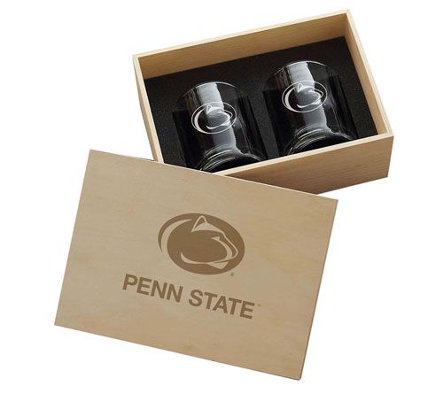 Wendell August NCAA 2pc Rocks Glass CollectorsBox Set