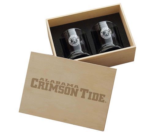 Wendell August NCAA 2pc Rocks Glass CollectorsBox Set