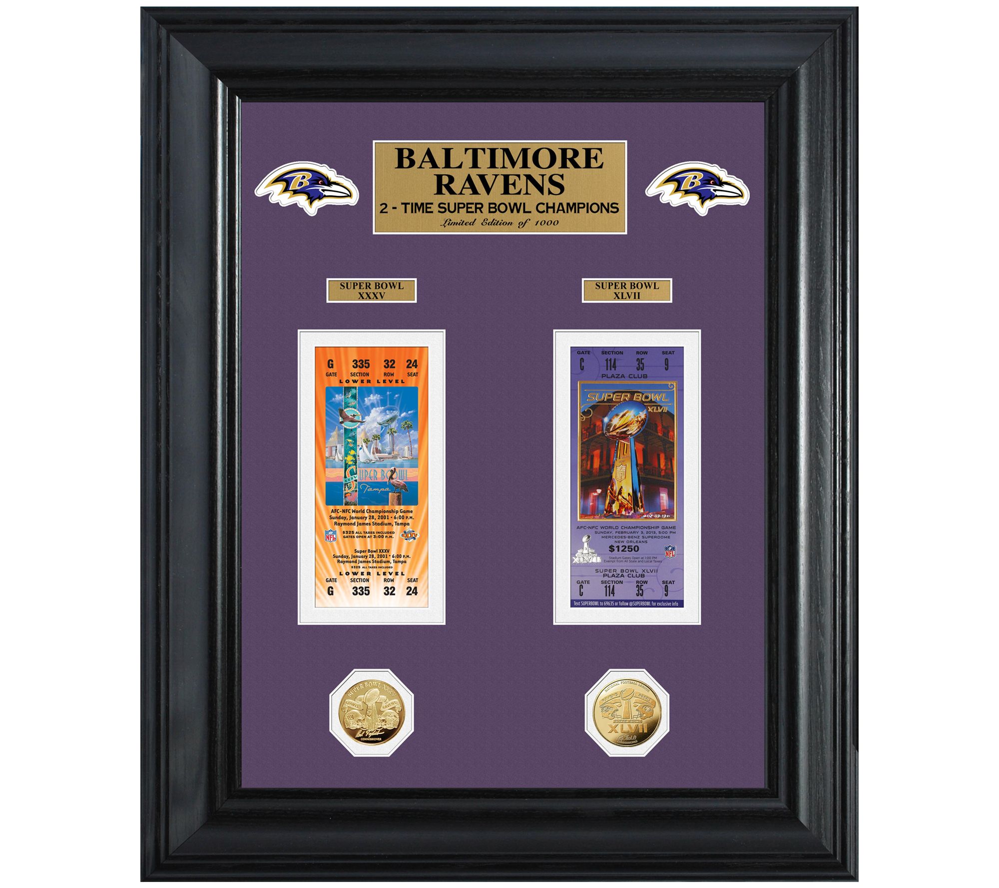 Baltimore Ravens SB Championship Ticket Collection