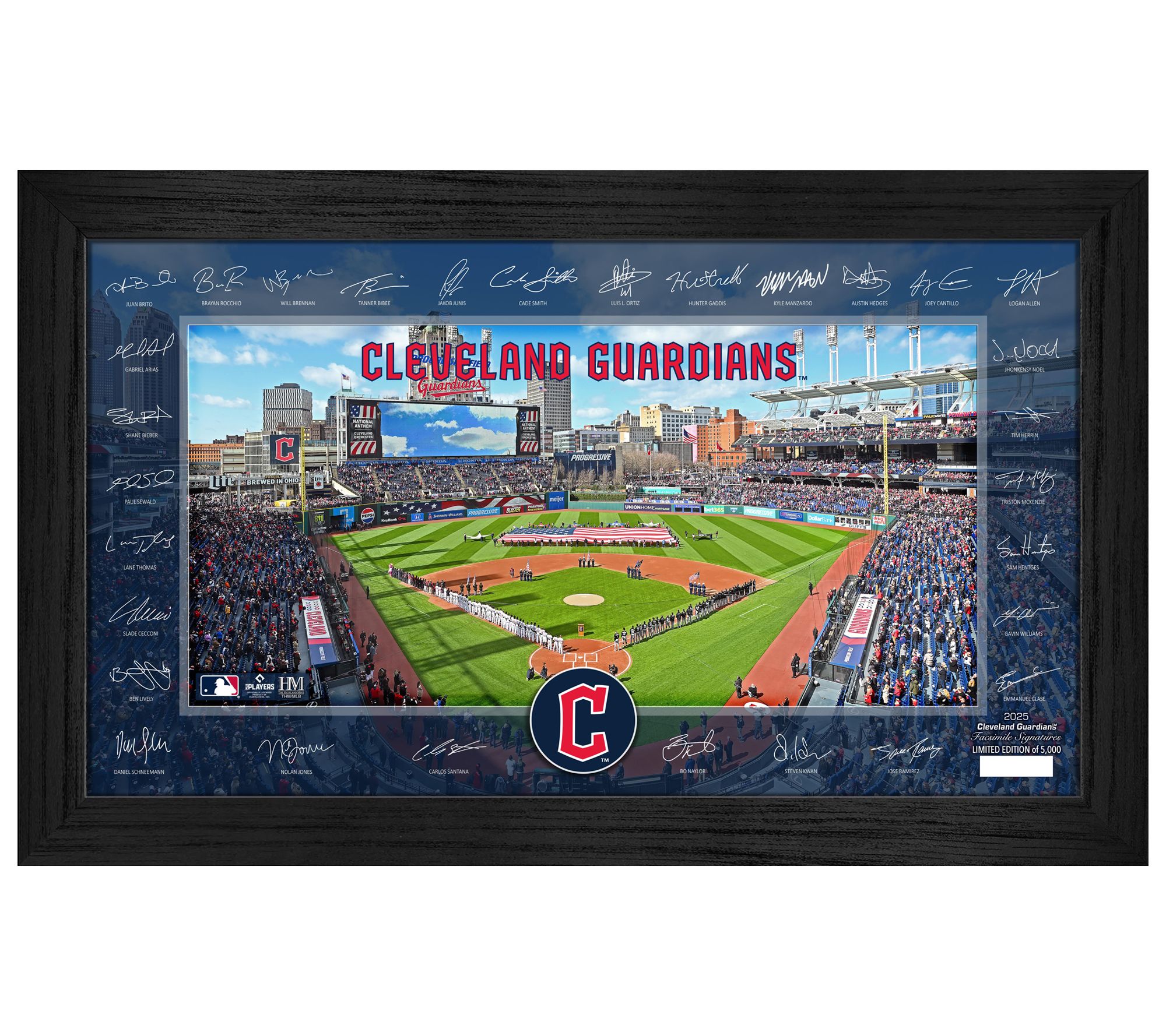 Highland Mint Cleveland Guardians 2025 Signature Field Frame