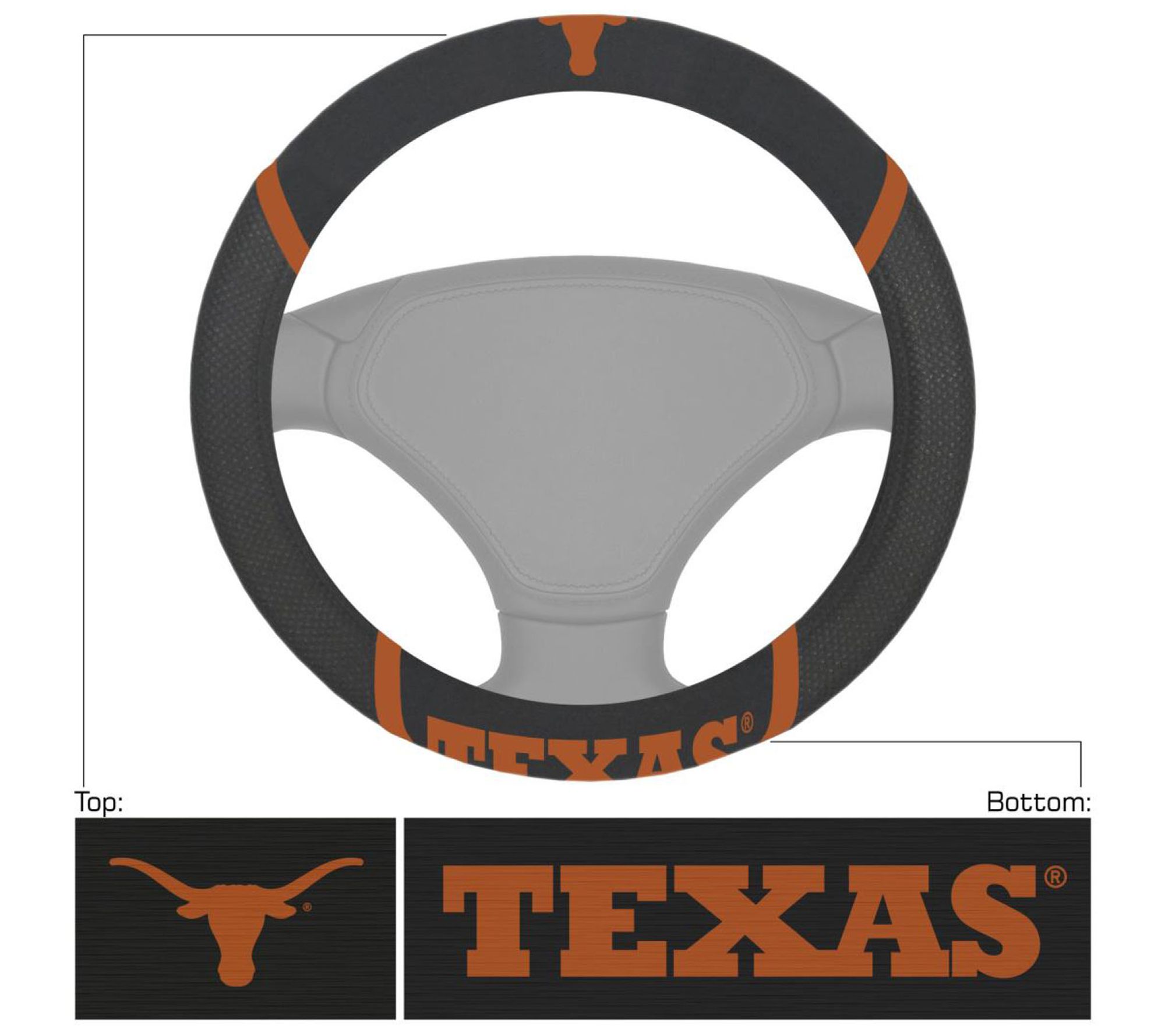 Fanmats NCAA Embroidered Steering Wheel Cover