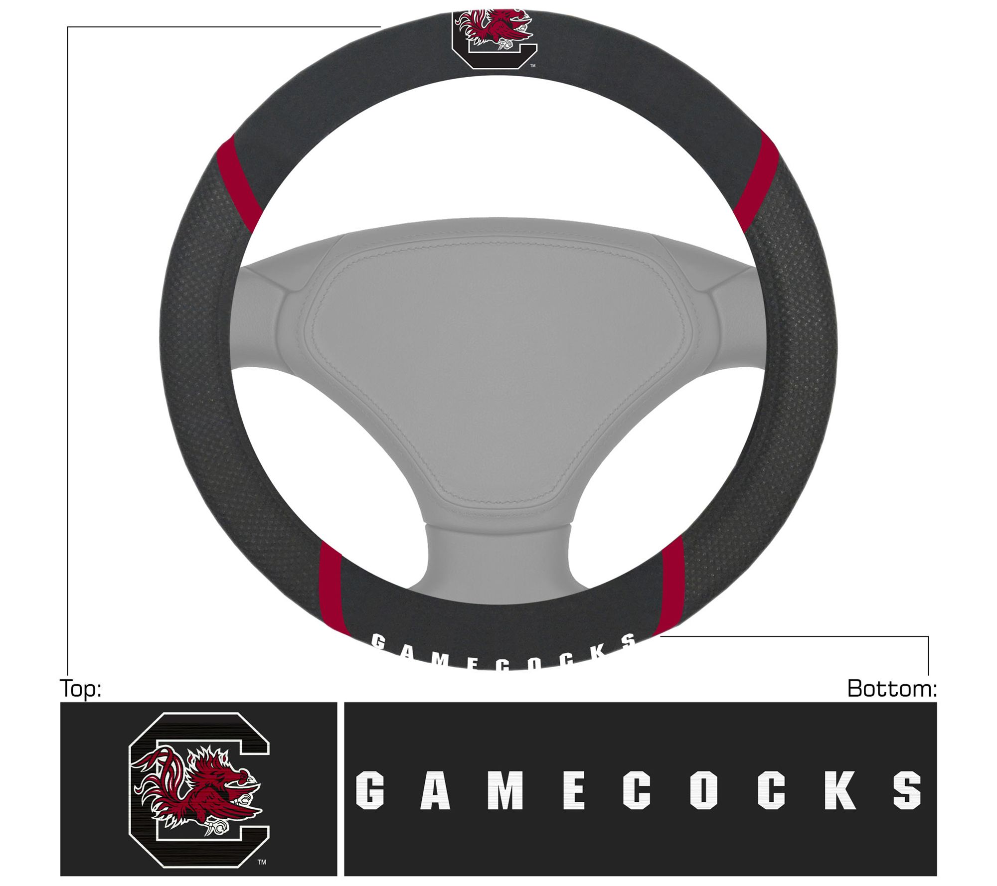 Fanmats NCAA Embroidered Steering Wheel Cover
