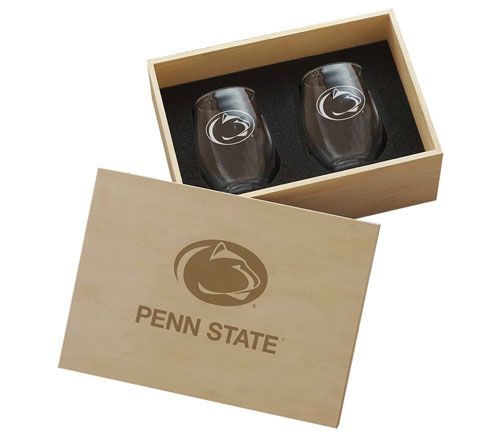 Wendell August NCAA 2pc Wine Glass CollectorsBox Set