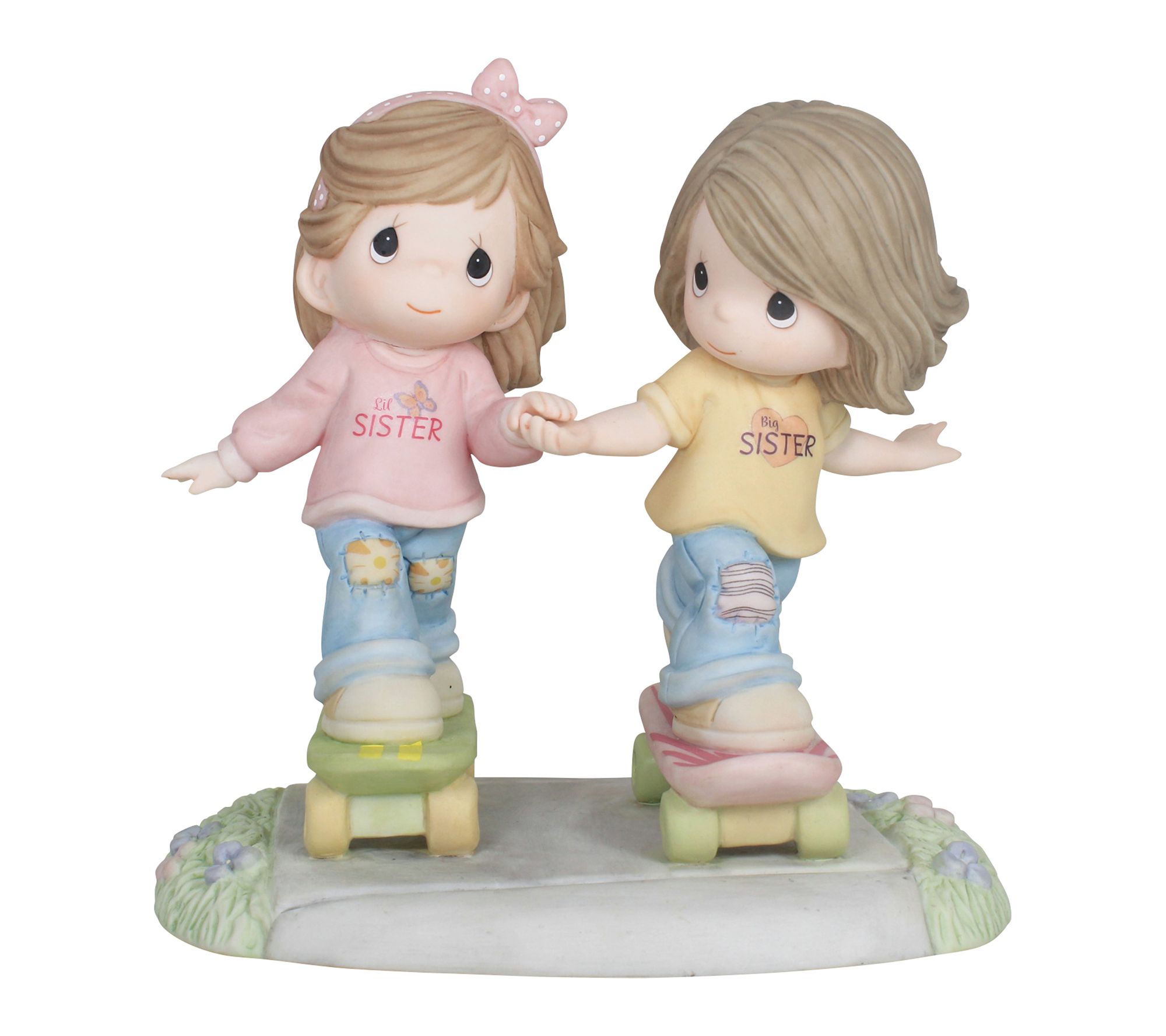 Precious Moments Sisters Skateboarding Double Figurine