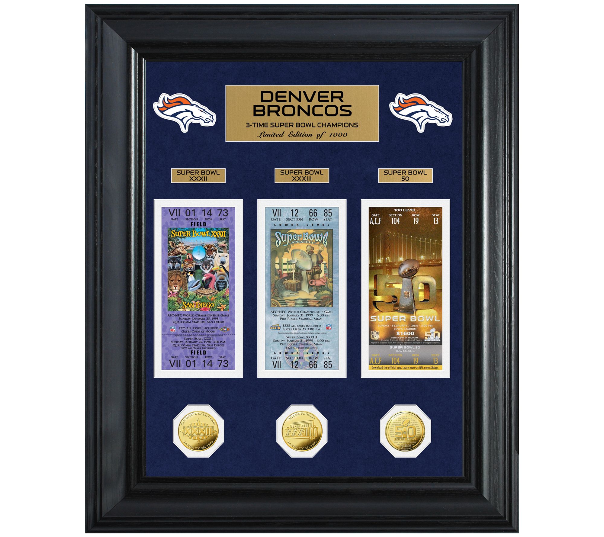 Denver Broncos Super Bowl Champs Deluxe TicketCollection 