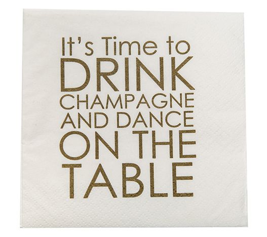 Mary Phillips Designs Drink Champagne Set of Cocktail Napkins