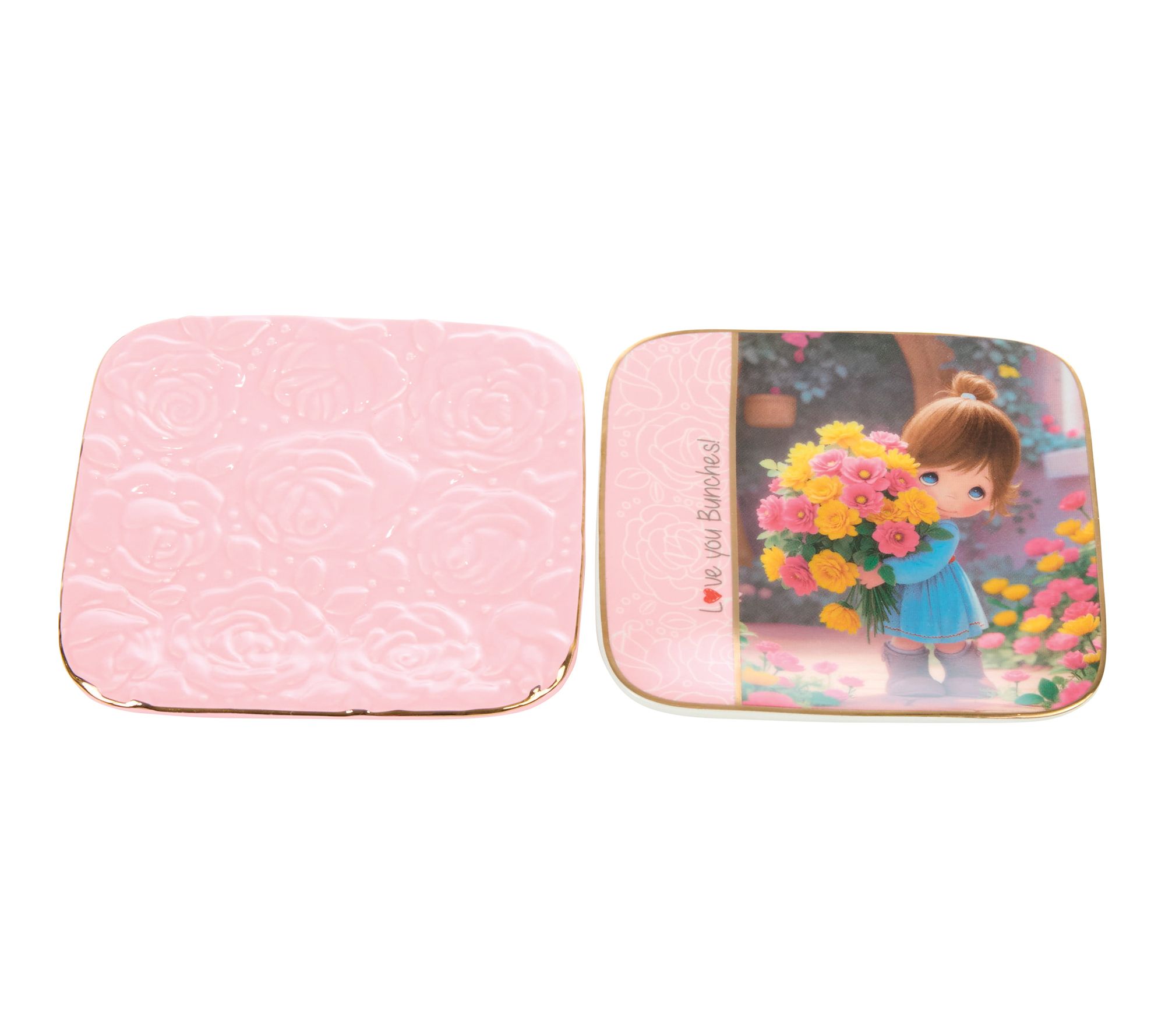 Precious Moments Girl Trinket Tray 2 Piece Set