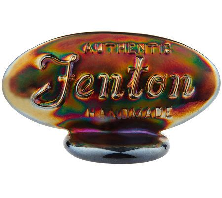 Fenton Art Glass Black Marigold Carnival Oval Fenton Logo - QVC.com