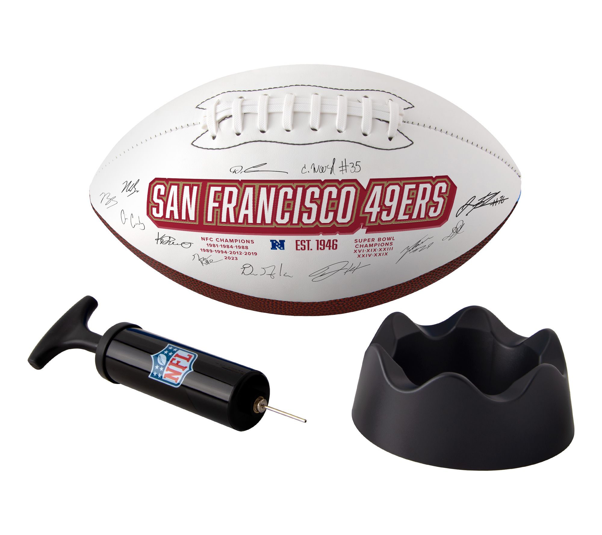 NFL 2024 Team Roster Signature Football with Stand & Pump