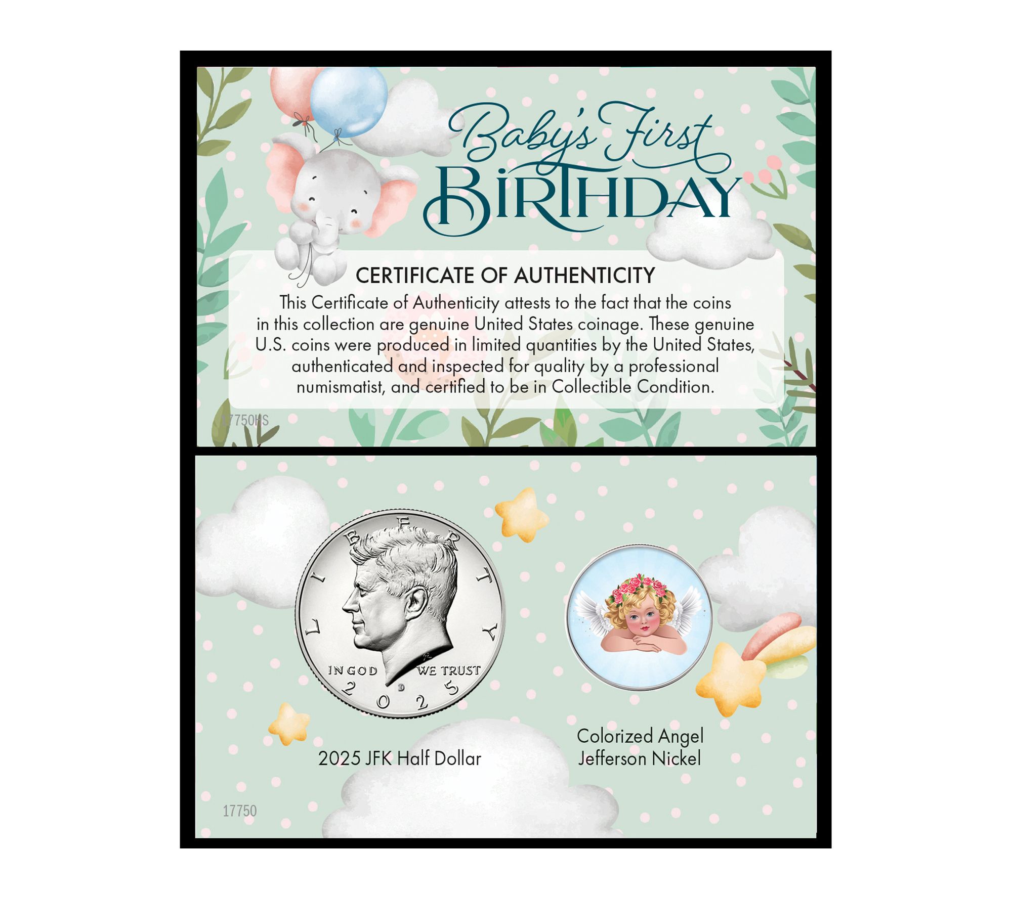 American Coin Treasures 2025 Baby's First Birthday Coin Card