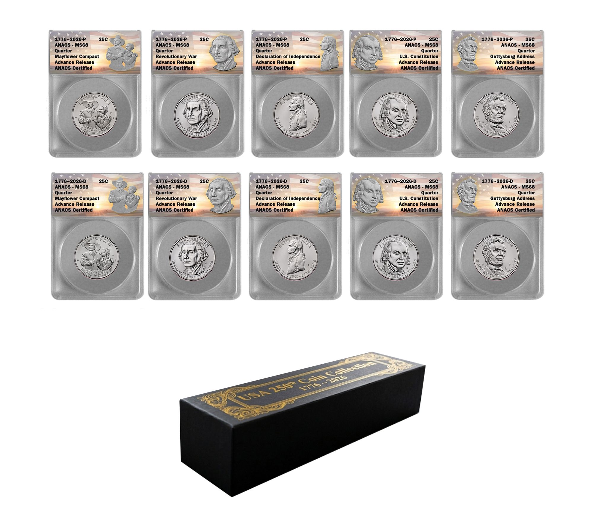2026 US Mint Set Quarters P&D Mints ANACS MS68 Advance Release