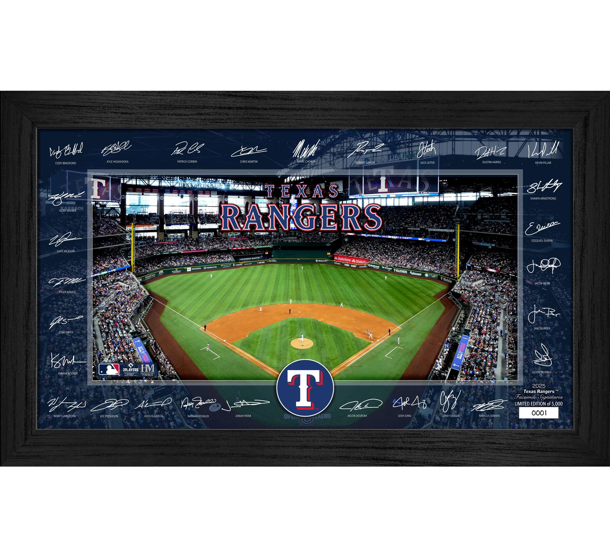 Highland Mint Texas Rangers 2025 Signature Field Frame