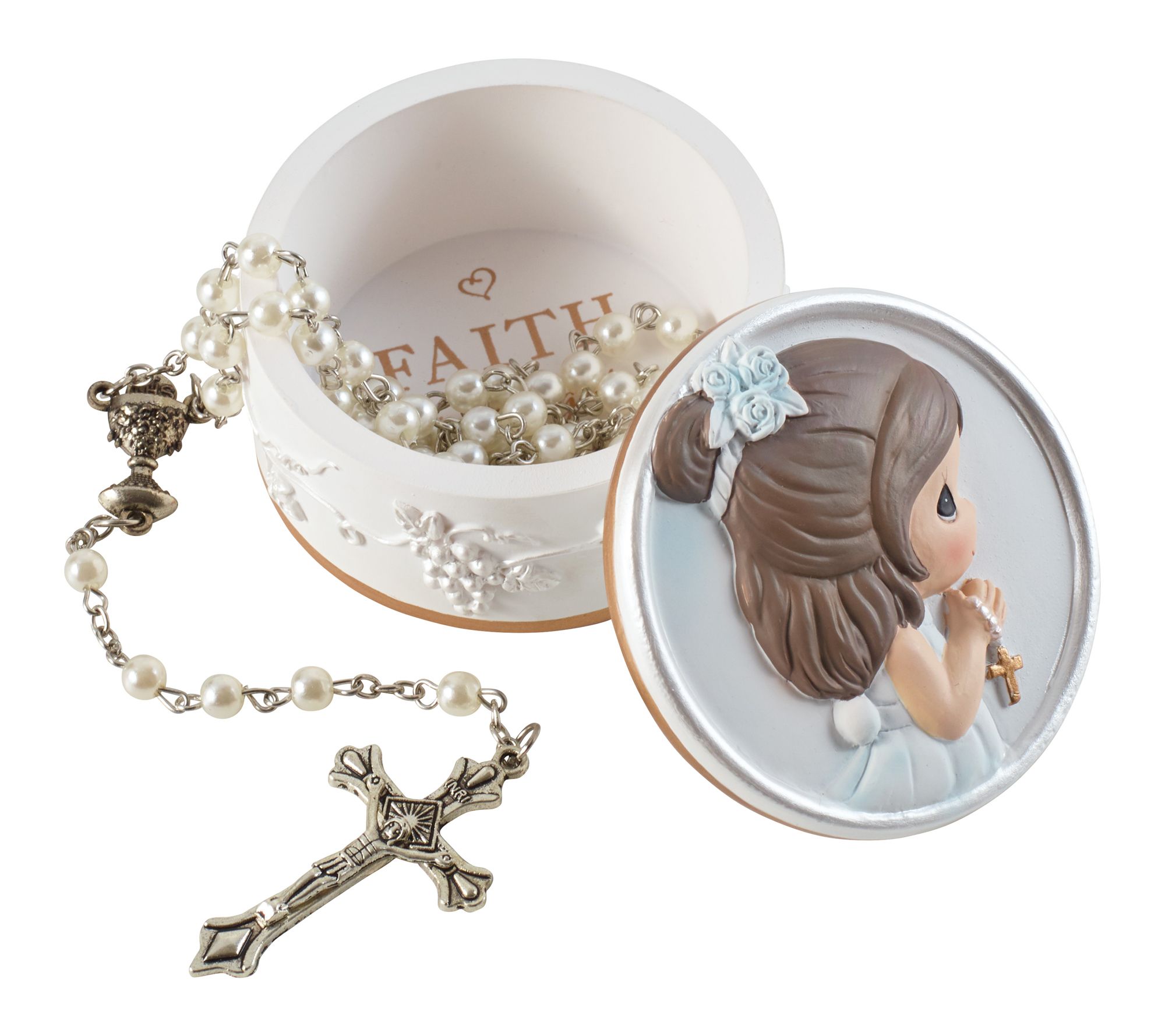 Precious Moments 1st Communion Girl Rosary Trinket Box