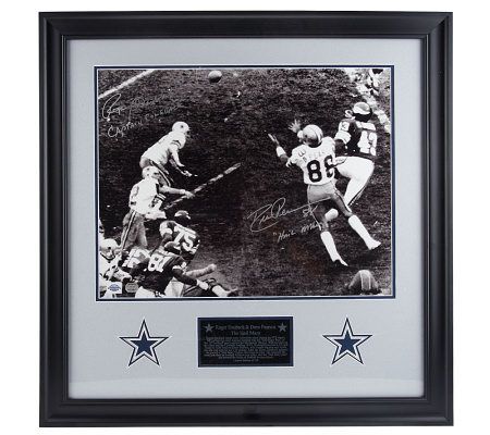 Roger Staubach & Drew Pearson Signed 16x20 Hail Mary Framed