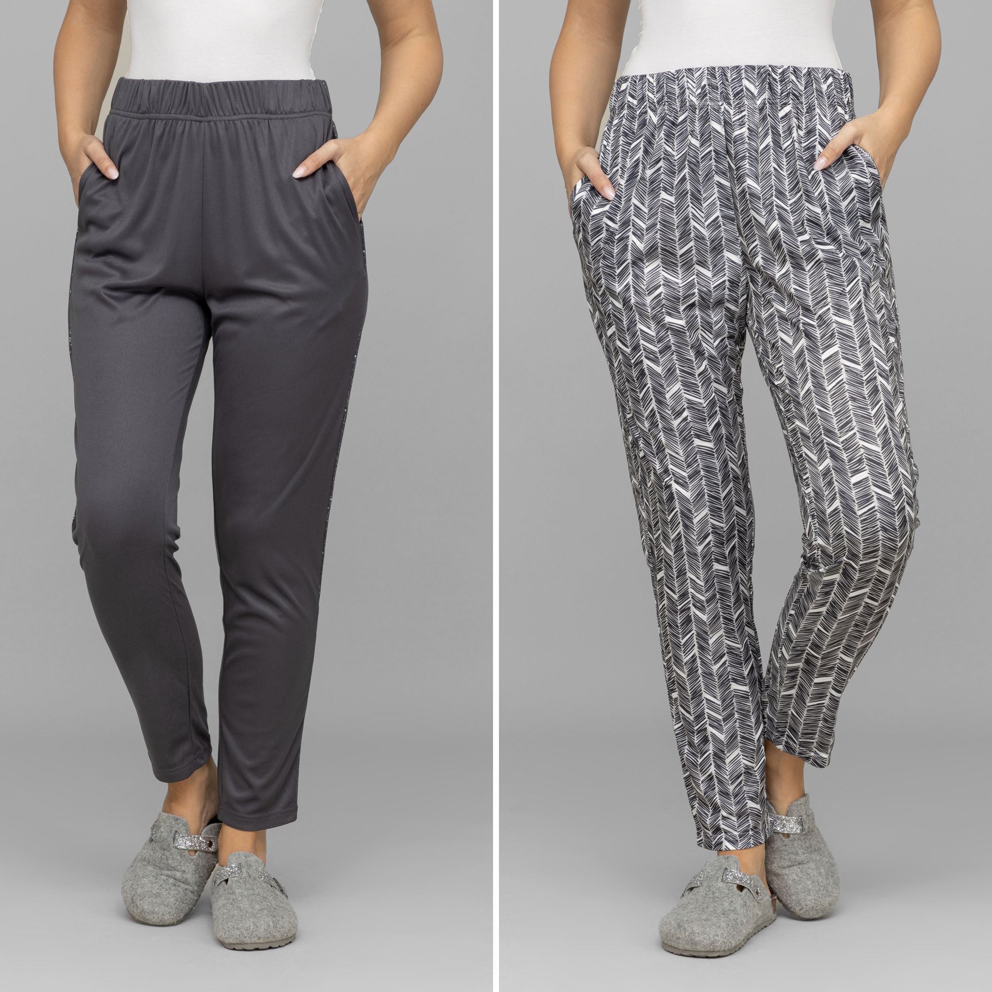 JERYMOOD HOMEWEAR 2 Loungehosen Janne Mikrofaser 1/1-Länge bedruckt & uni