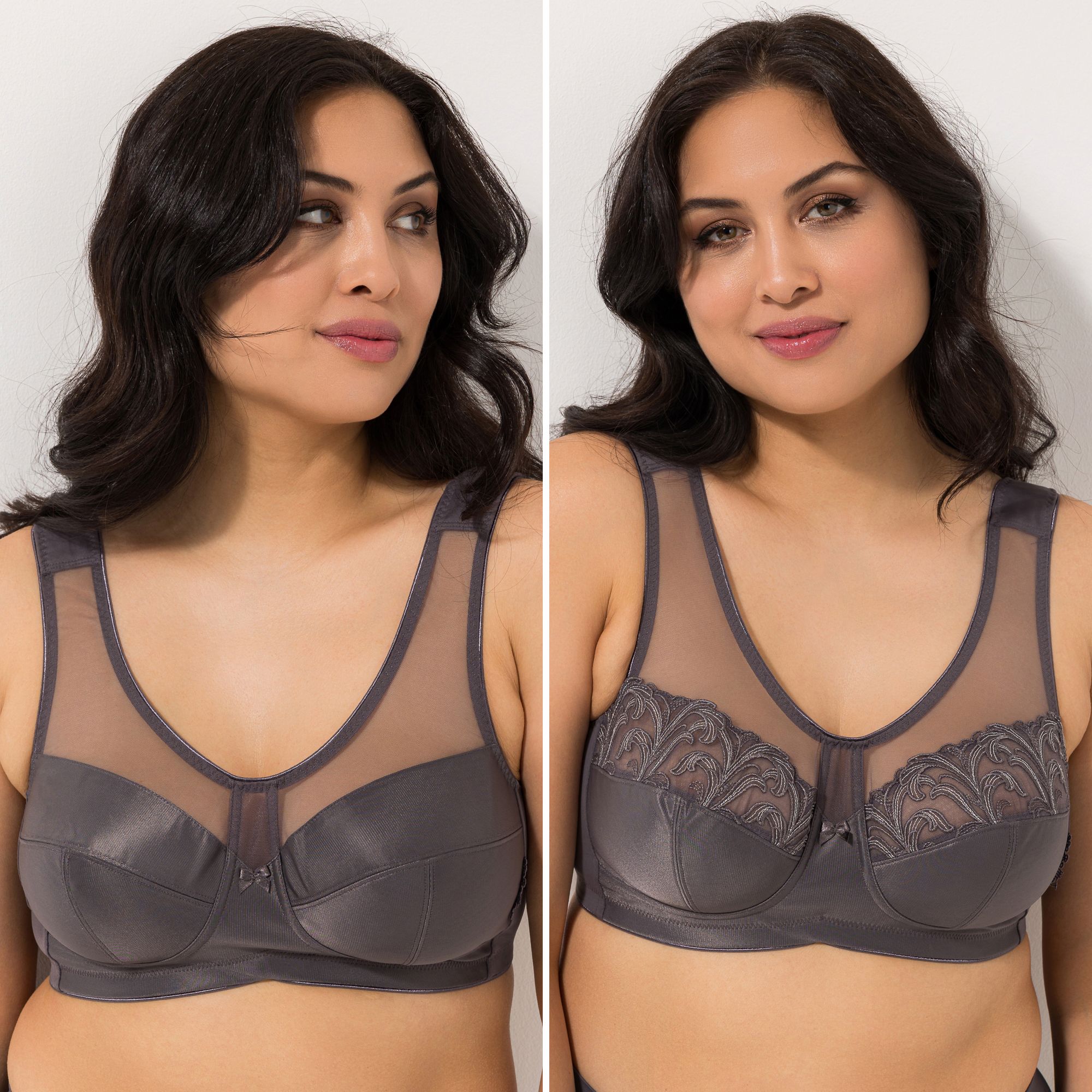 LITTLE ROSE 2 Entlastungs-BHs Mikrofasermischung Passform Lady 1x Basic 1x Spitze