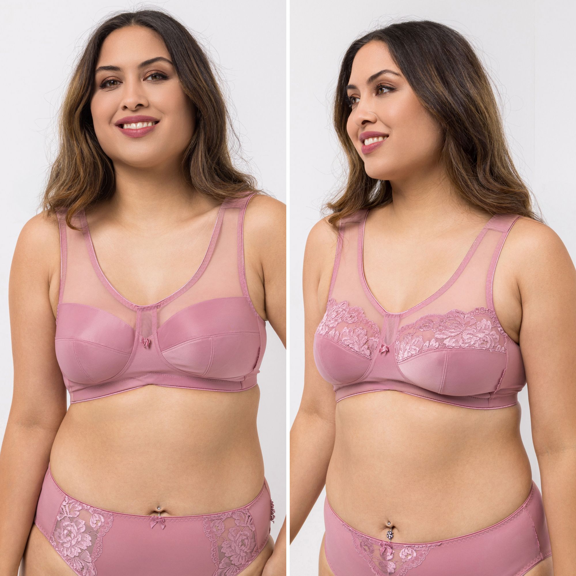 LITTLE ROSE 2 Entlastungs-BHs Mikrofasermischung Passform Lady 1xBasic 1xSpitze
