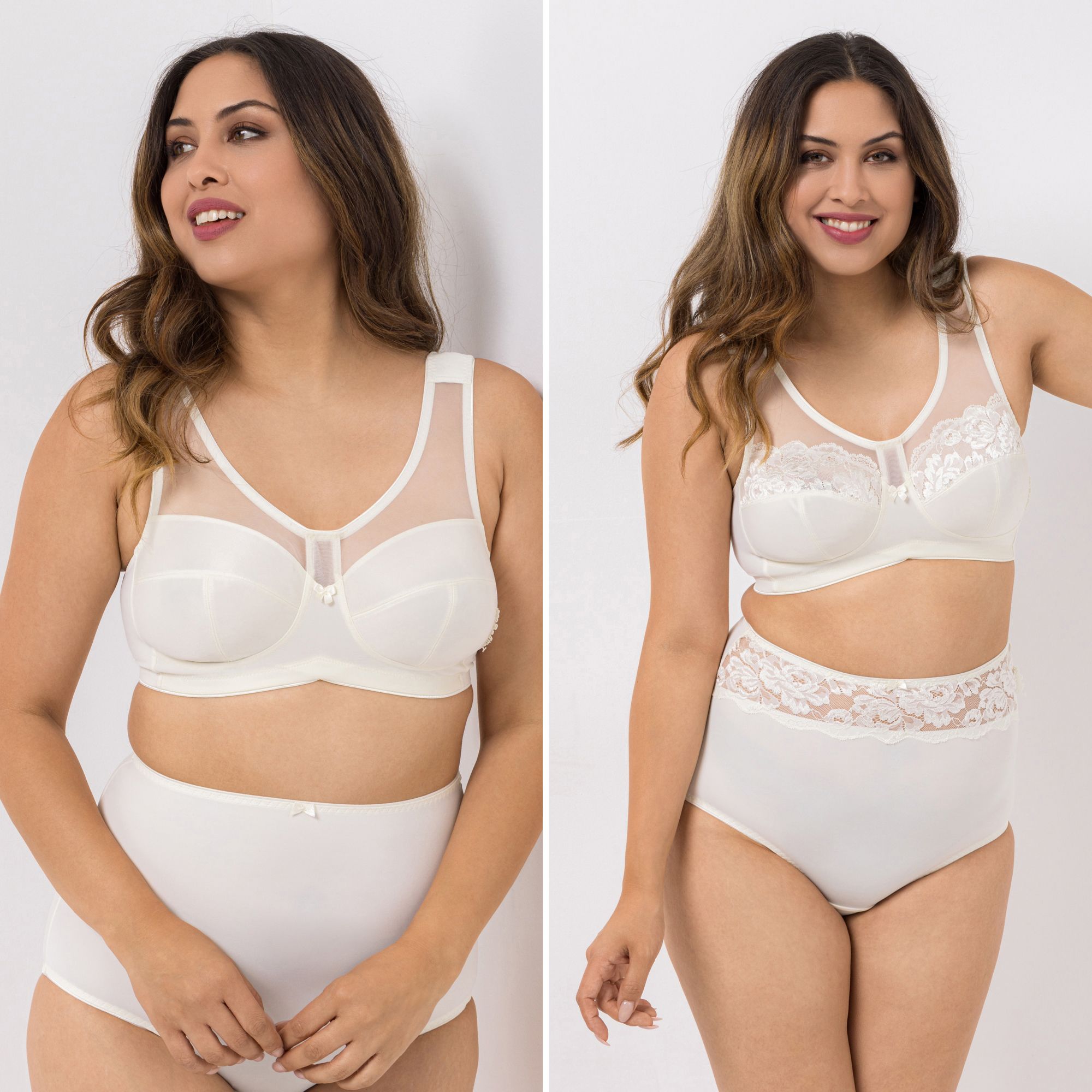 LITTLE ROSE 2 Entlastungs-BHs Mikrofasermischung Passform Lady 1xBasic 1xSpitze