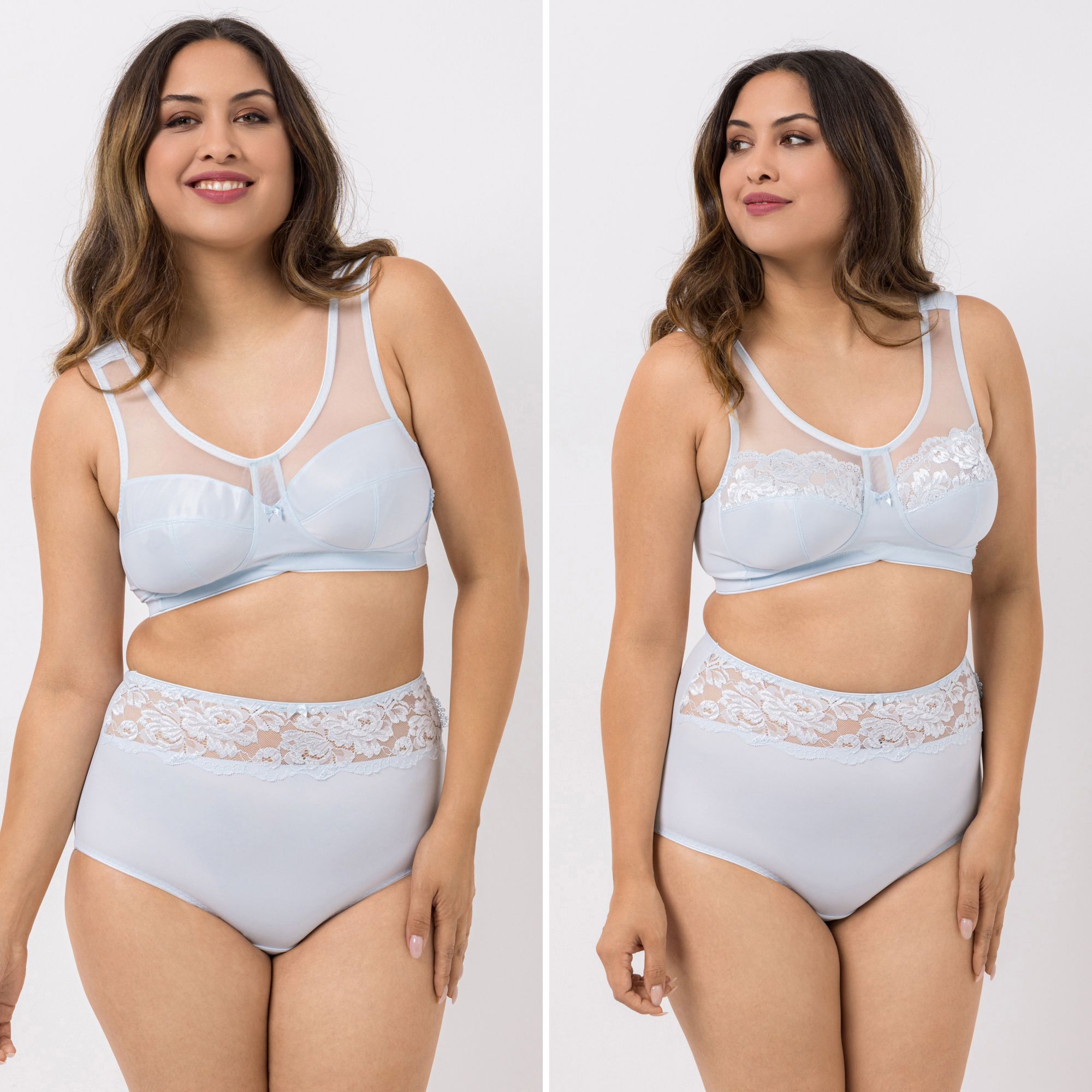 LITTLE ROSE 2 Entlastungs-BHs Mikrofasermischung Passform Lady 1xBasic 1xSpitze