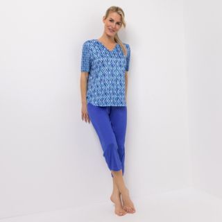 JERYMOOD HOMEWEAR Lounge-Set Mikrofaser Jersey Shirt, 1/2-Arm Hose, wadenumspielend
