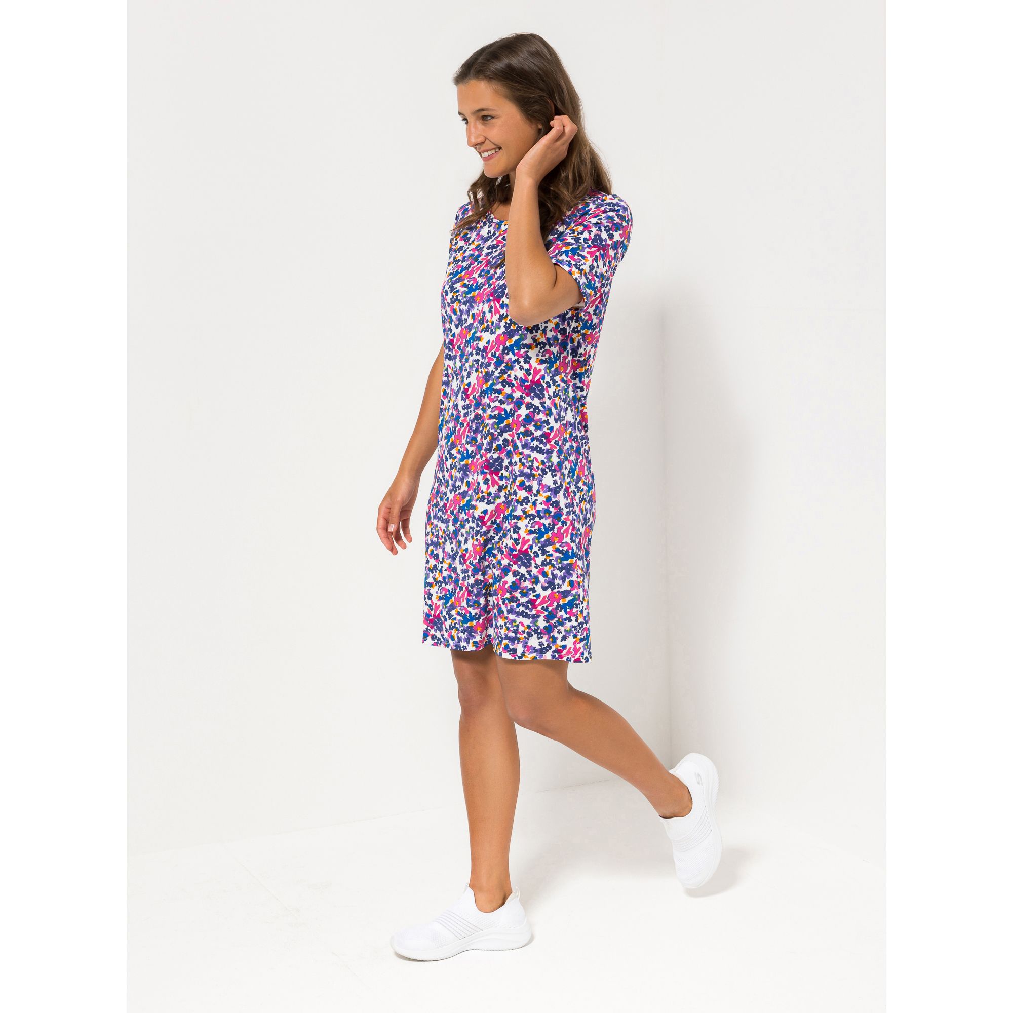 IN-PRINT Kleid, 1/2-Arm Rundhalsausschnitt figurumspielend verschiedene Drucke