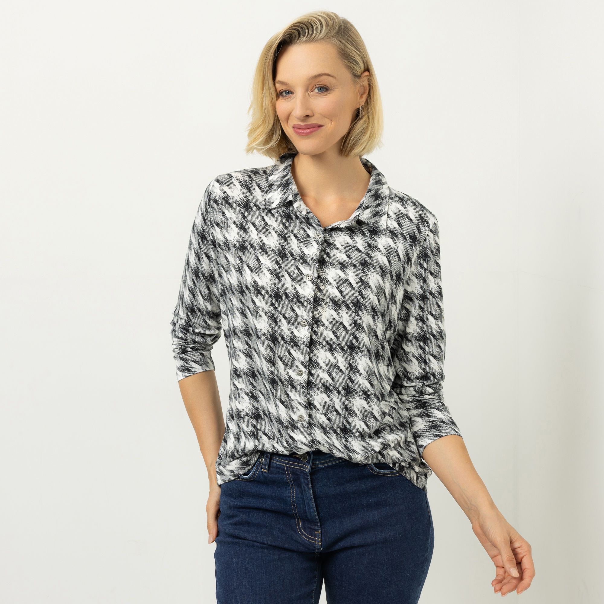 AMINATI® Jerseybluse Hemdblusenkragen Knopfleiste mit ECOVERO Viskose