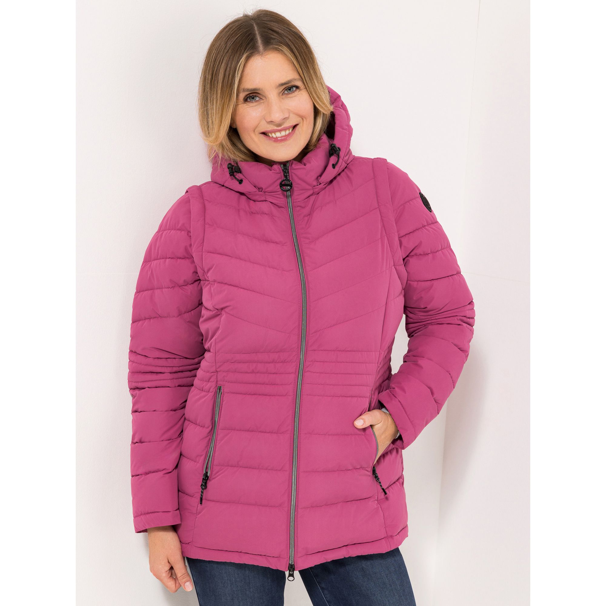 CENTIGRADE ACTIVE Funktionssteppjacke abzippbare Ärmel abnehmbare Kapuze wasserabweisend