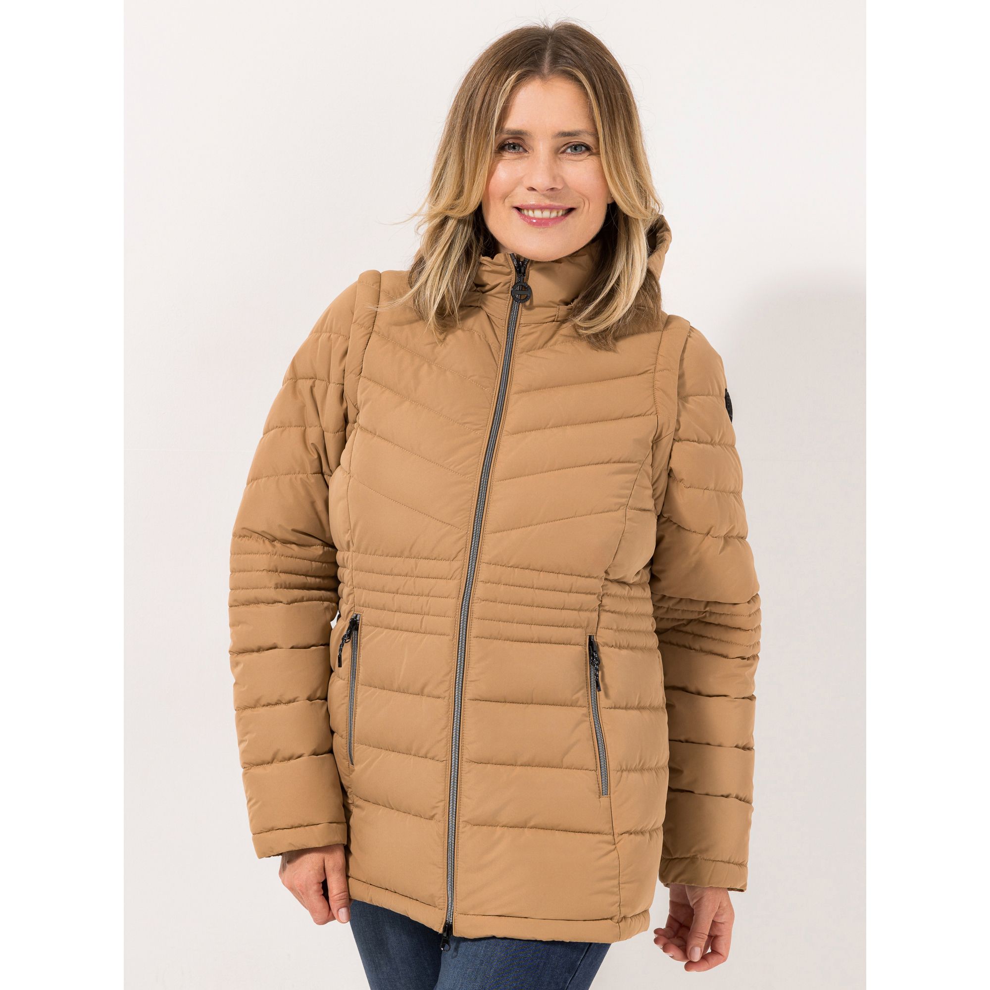 CENTIGRADE ACTIVE Funktionssteppjacke abzippbare Ärmel abnehmbare Kapuze wasserabweisend