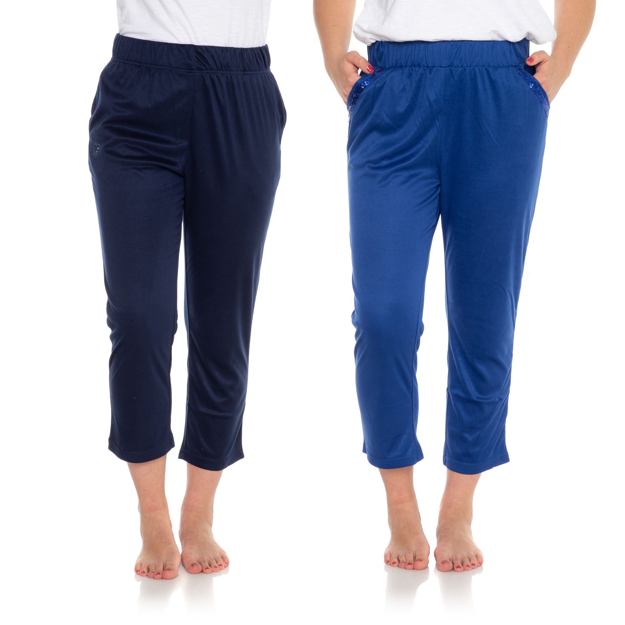 JERYMOOD HOMEWEAR 2 Loungehosen Jersey Interlock 7/8-Länge Paillettendetails