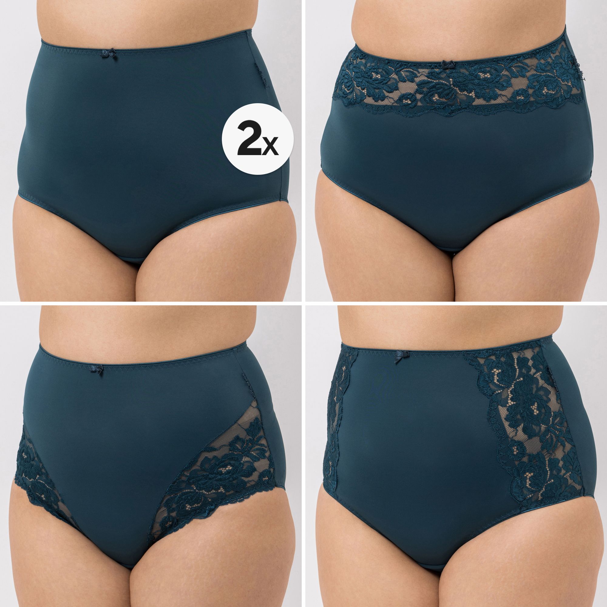 LITTLE ROSE 5 Maxislips Mikrofasermischung 2x Basic 3x Spitzendetails